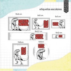 Arquivo De Corte Etiqueta Escolar Dinossauros 3 Studio