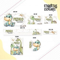 Arquivo Corte Etiqueta Escolar Dinossauros 20 Studio,dxf,png