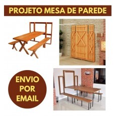 Projeto Detalhado De Mesa Dobrvel De Parede Com Bancos
