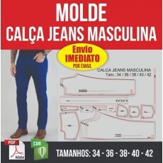 Molde Cala Jeans Trad. Masculina - Modelagem Em Pdf E Core