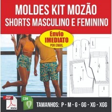 Molde Kit Mozo Shorts Masculino E Feminino Modelagem Pdf