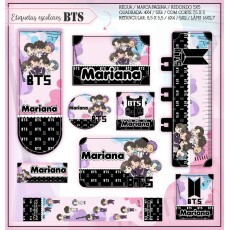 Arquivo De Corte Etiqueta Escolar Bts 3 Studio Pdf Png Dxf