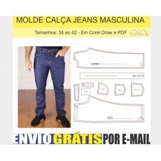 Molde Cala Jeans Masculina Tradicional + Brinde
