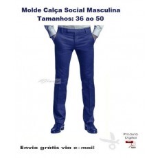 Molde Modelagem Cala Social Masculina 36 Ao 50 