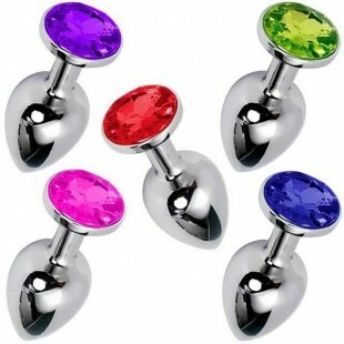 Plug Anal em Metal Médio com Pedra de Diversas Cores - Hard
