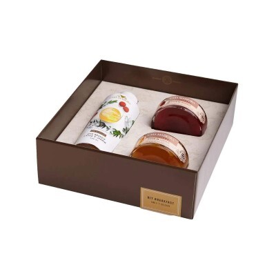 Kit Breakfast (Ch� Lichia / Gel. Amora / Gel. Morango) Casa madeira