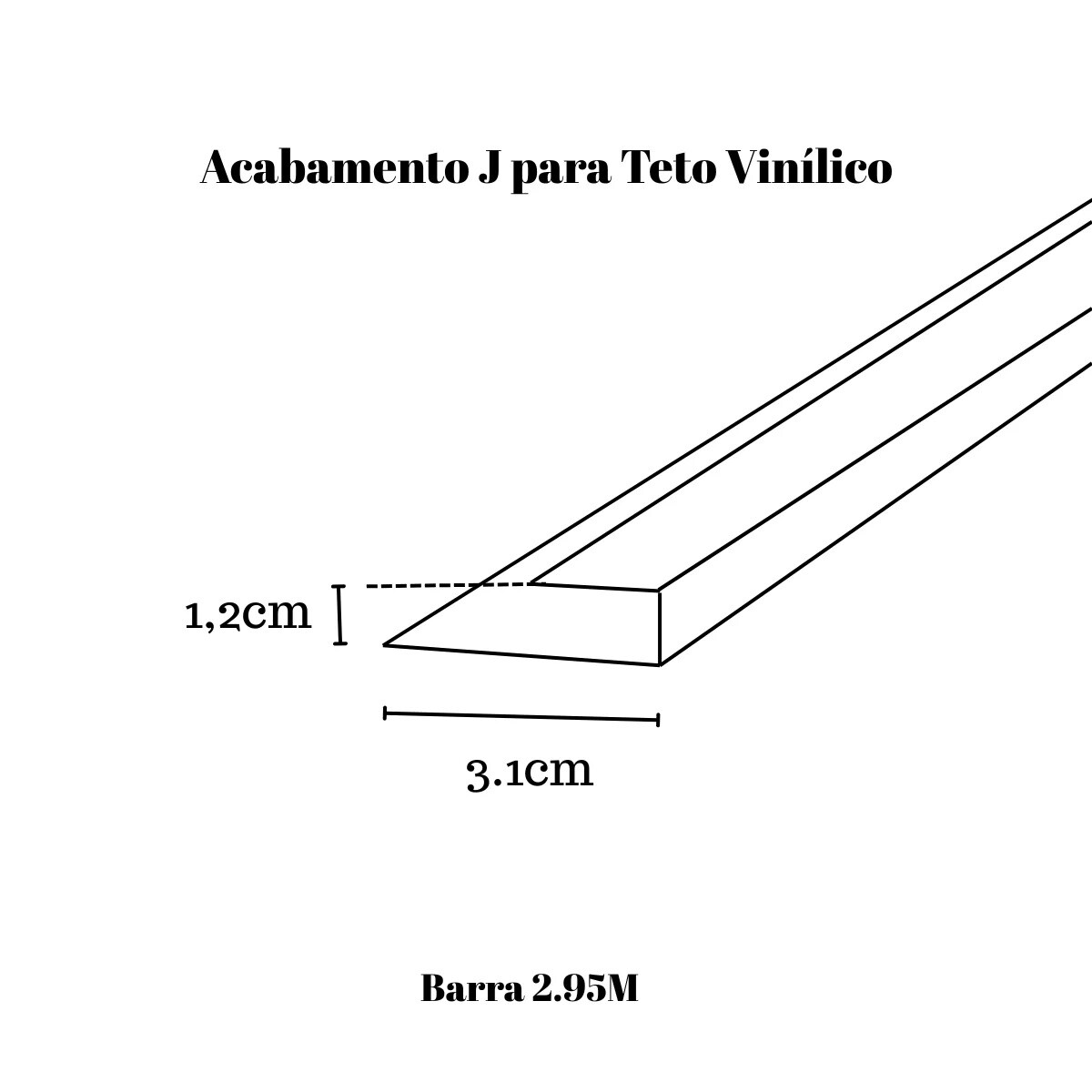 ARREMATE TETO VINILICO COR CARVALHO PC 6 MT