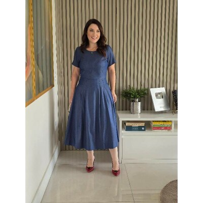 Vestido Saraly em Chambray