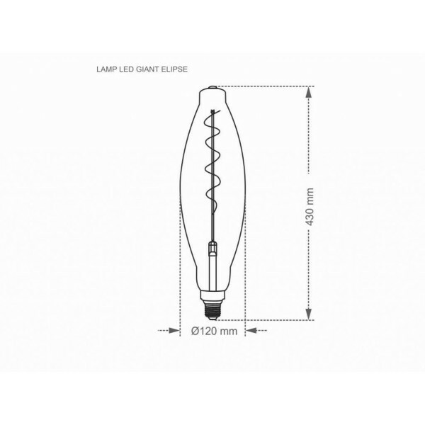 LMPADA LED BLUMENOX FILAMENTO GIANT ELIPSE AUTOVOLT AMBAR