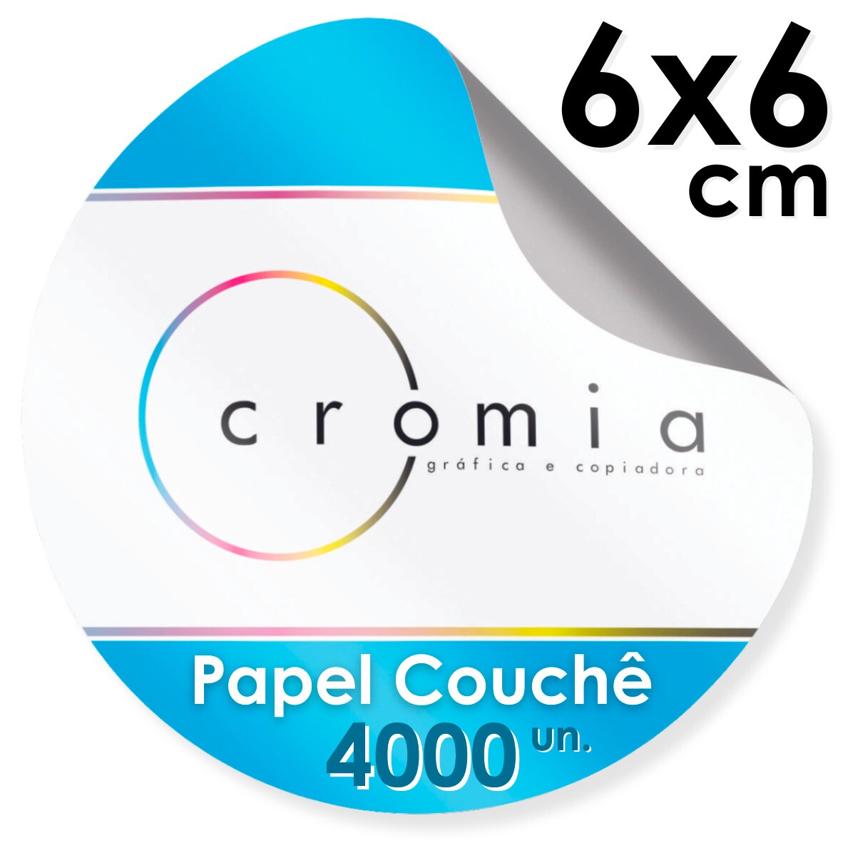 Etiquetas Personalizadas Adesivas Papel Couch Brilho Diversos Formatos 6x6 cm - 4000 unidades