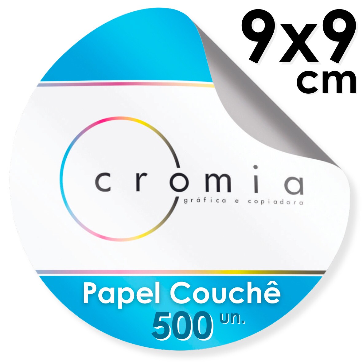 Etiquetas Personalizadas Adesivas Papel Couch Brilho Diversos Formatos 9x9 cm - 500 unidades