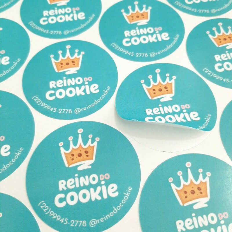 Etiquetas Personalizadas Adesivas Papel Couch Brilho Circular 2,5x2 cm - 7200 unidades