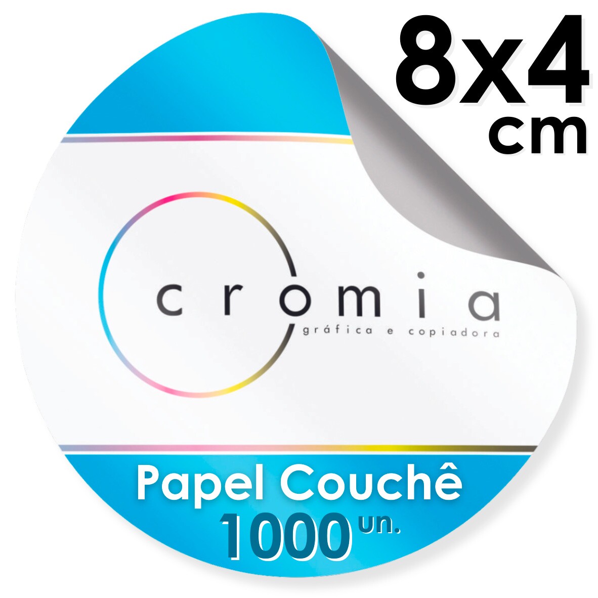 Etiquetas Personalizadas Adesivas Papel Couch Brilho Diversos Formatos 8x4 cm - 1000 unidades