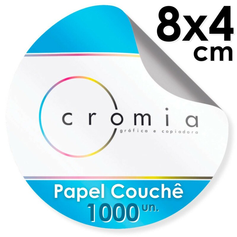 Etiquetas Personalizadas Adesivas Papel Couch Brilho Diversos Formatos 8x4 cm - 1000 unidades