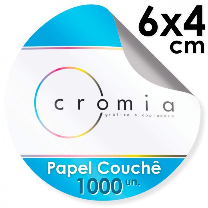 Etiquetas Personalizadas Adesivas Papel Couch Brilho Diversos Formatos 6x4 cm - 1000 unidades