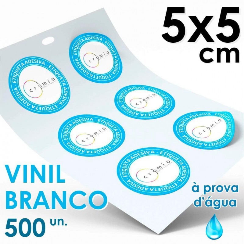 Etiquetas Personalizadas Adesivas Vinil Branco  Prova Dgua Diversos Formatos 5x5 cm - 500 unidades
