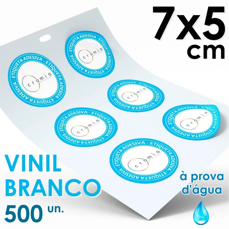 Etiquetas Personalizadas Adesivas Vinil Branco  Prova Dgua Diversos Formatos 7x5 cm - 500 unidades