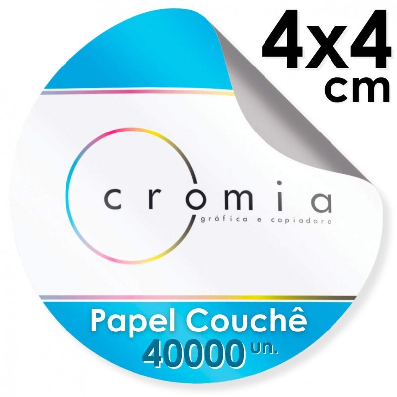 Etiquetas Personalizadas Adesivas Papel Couch Brilho Diversos Formatos 4x4 cm - 40000 unidades