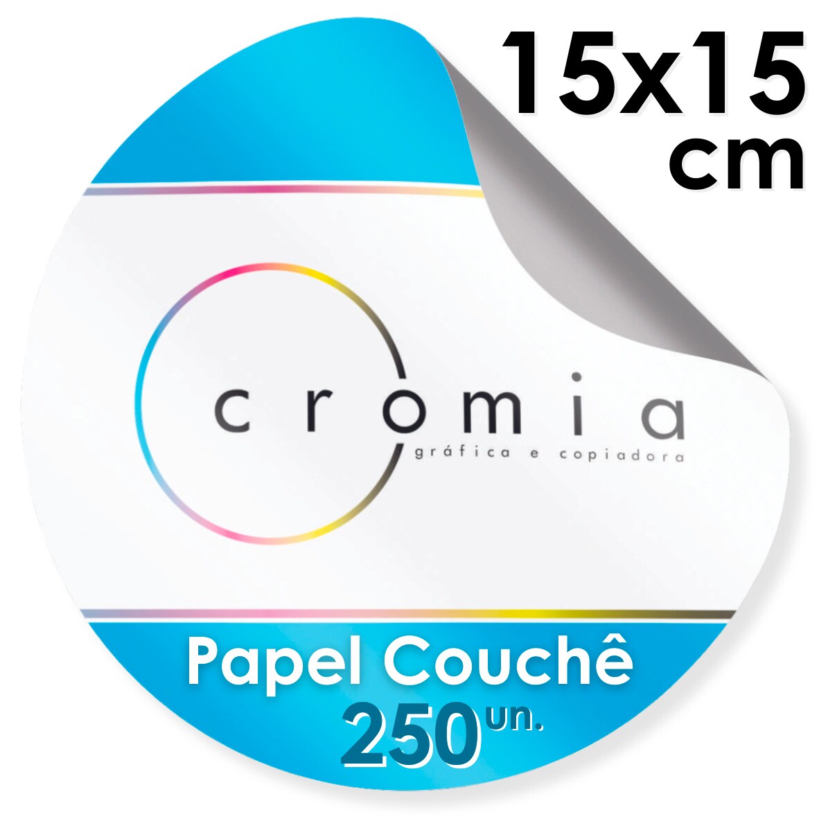 Etiquetas Personalizadas Adesivas Papel Couch Brilho Diversos Formatos 15x15 cm - 250 unidades