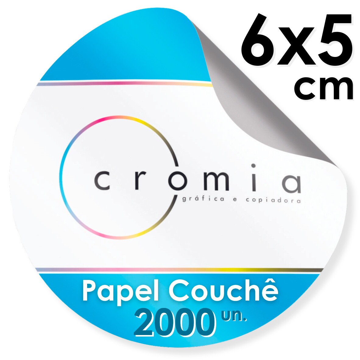 Etiquetas Personalizadas Adesivas Papel Couch Brilho Diversos Formatos 6x5 cm - 2000 unidades