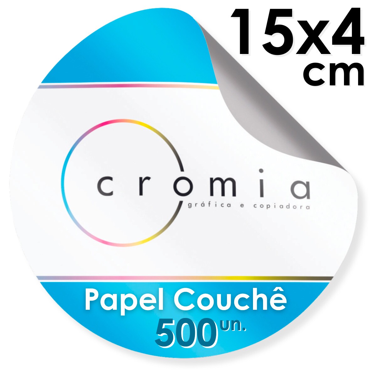 Etiquetas Personalizadas Adesivas Papel Couch Brilho Diversos Formatos 15x4 cm - 500 unidades