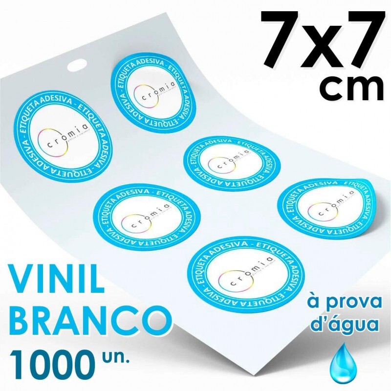 Etiquetas Personalizadas Adesivas Vinil Branco  Prova Dgua Diversos Formatos 7x7 cm - 1000 unidades