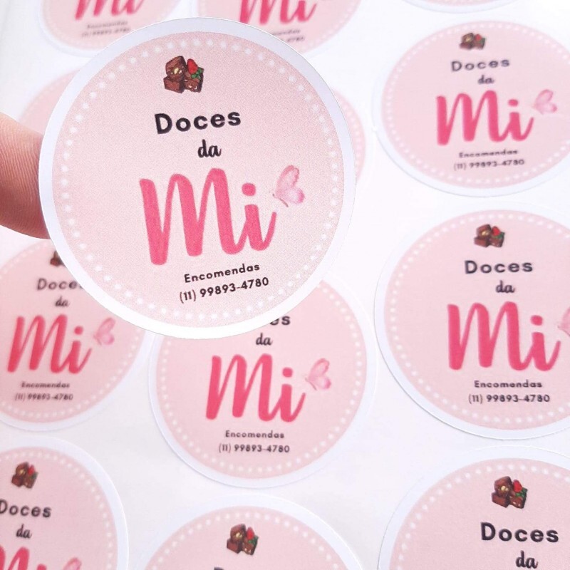 Etiquetas Personalizadas Adesivas Vinil Transparente  Prova Dgua Circular 2x2 cm - 1000 unidades