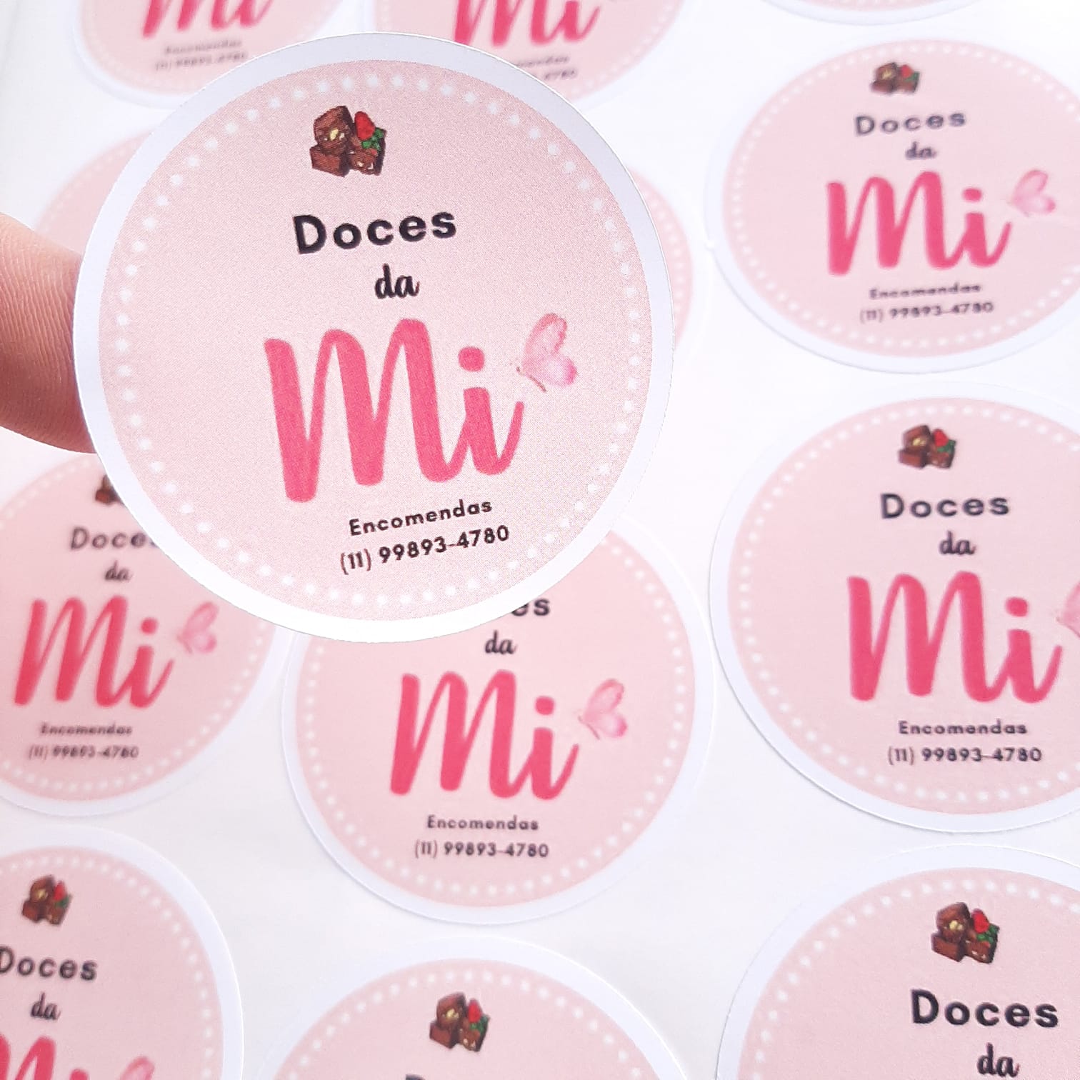 Etiquetas Personalizadas Adesivas Vinil Transparente  Prova Dgua Circular 2x2 cm - 3000 unidades