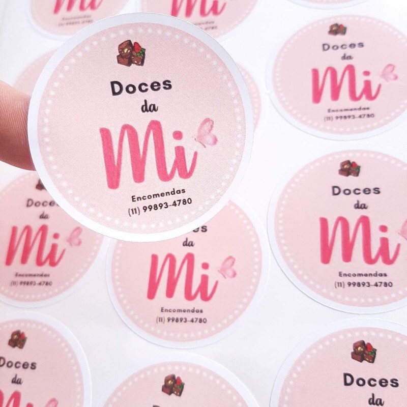 Etiquetas Personalizadas Adesivas Vinil Transparente  Prova Dgua Circular 2x2 cm - 3000 unidades