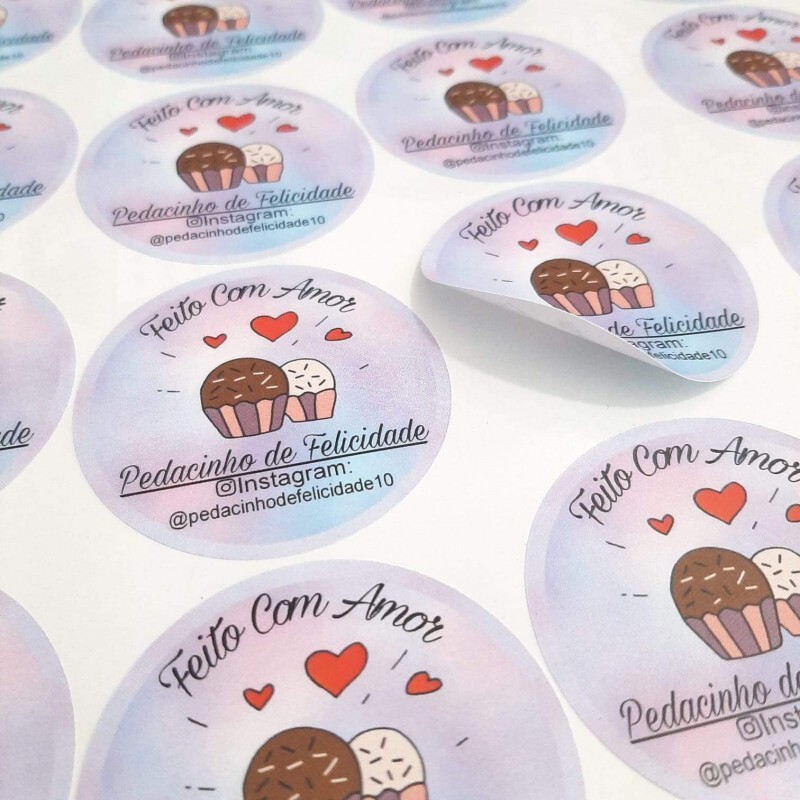 Etiquetas Personalizadas Adesivas Vinil Transparente  Prova Dgua Circular 2x2 cm - 3000 unidades
