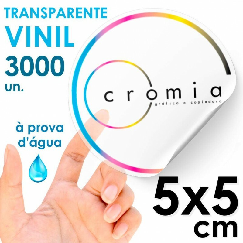 Etiquetas Personalizadas Adesivas Vinil Transparente  Prova Dgua Diversos Formatos 5x5 cm - 3000 unidades