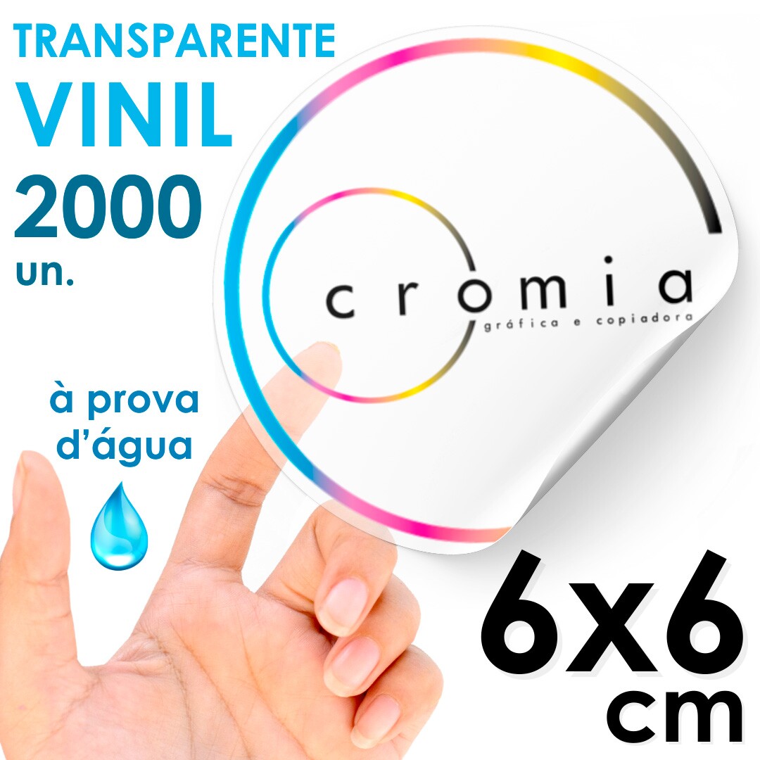 Etiquetas Personalizadas Adesivas Vinil Transparente  Prova Dgua Diversos Formatos 6x6 cm - 2000 unidades