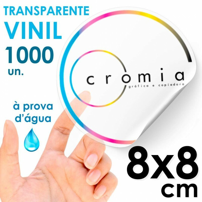 Etiquetas Personalizadas Adesivas Vinil Transparente  Prova Dgua Diversos Formatos 8x8 cm - 1000 unidades