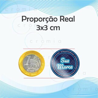 Adesivo Personalizado em Vinil Branco 2000und.3x3cm