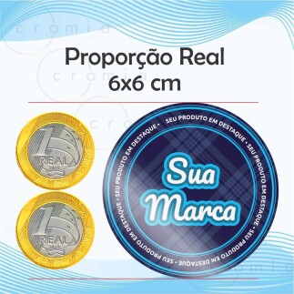Adesivo Personalizado em Vinil Branco 2000und.6x6cm
