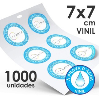Adesivo Personalizado em Vinil Branco 1000und.7x7cm