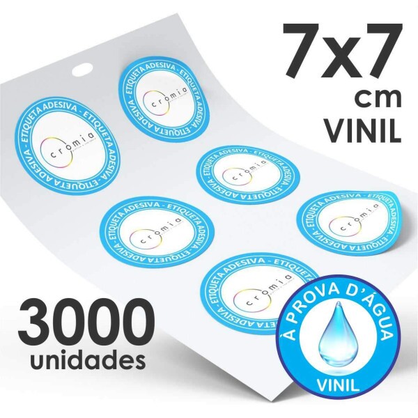 Adesivo Personalizado em Vinil Branco 3000und.7x7cm