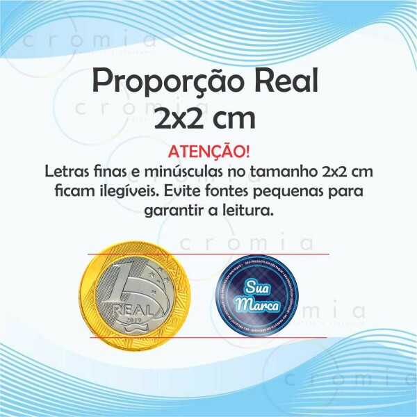Adesivo Personalizado em Vinil Branco 1000und.2x2cm