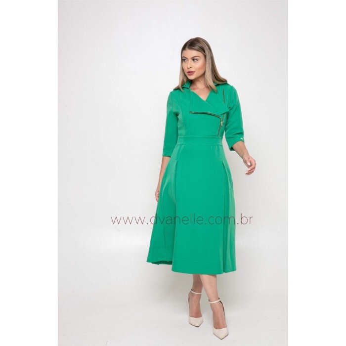 ELS Waist Belted V-Neck Dress - Ecru - Alfortville