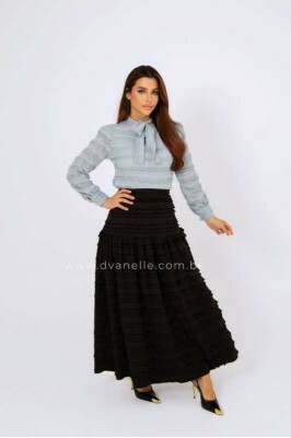 Saia Eduarda Preto - DVanelle Moda Feminina