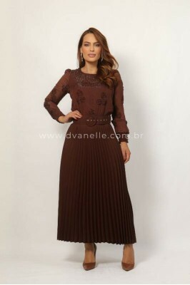 Vestido Antonieta Marrom
