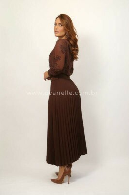 Vestido Antonieta Marrom