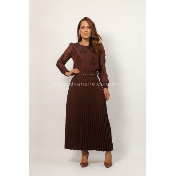Vestido Antonieta Marrom