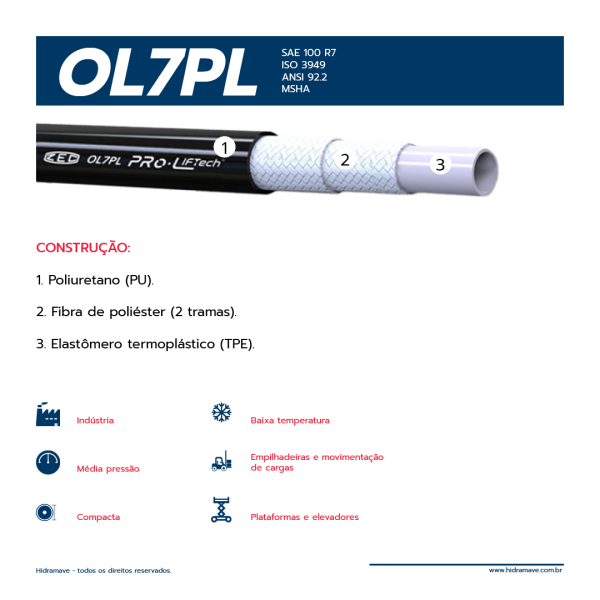 MANGUEIRA TERMOPLASTICA SRIE OL7PL PRO-LIFTECH