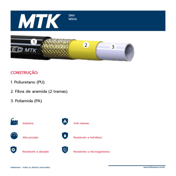 MANGUEIRA TERMOPLASTICA SRIE MTK MARINE