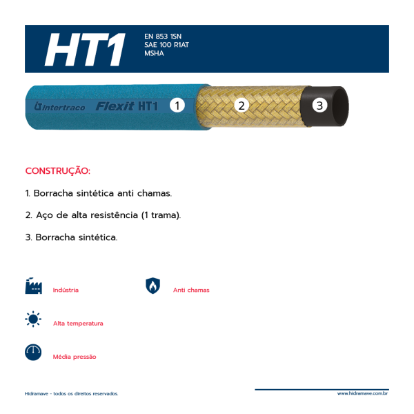 MANGUEIRA HIDR�ULICA S�RIE FLEXIT HT1