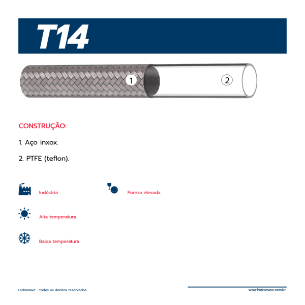 MANGUEIRA HIDR�ULICA S�RIE FLEXIT T14