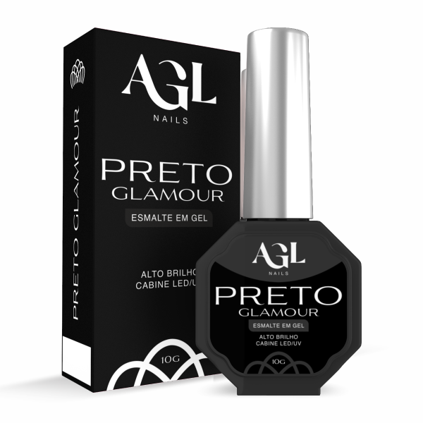 AGL Esmalte em Gel Preto Glamour 10g