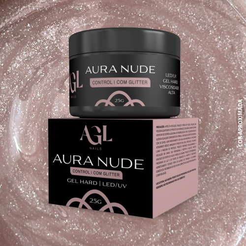 AGL NAILS GEL AURA NUDE COM GLITTER 25G CONTROL
