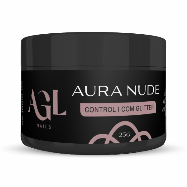 AGL NAILS GEL AURA NUDE COM GLITTER 25G CONTROL